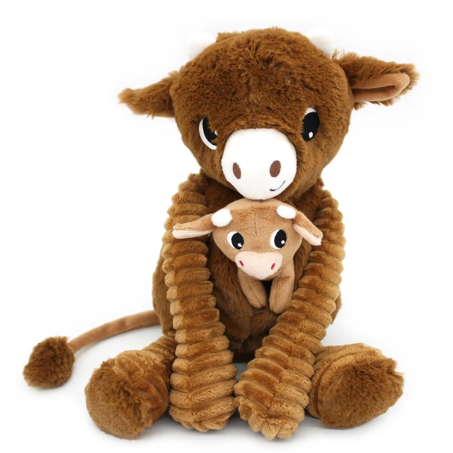 Les Déglingos Peluche Ptipotos Vache Maman/Bebe Cassonade