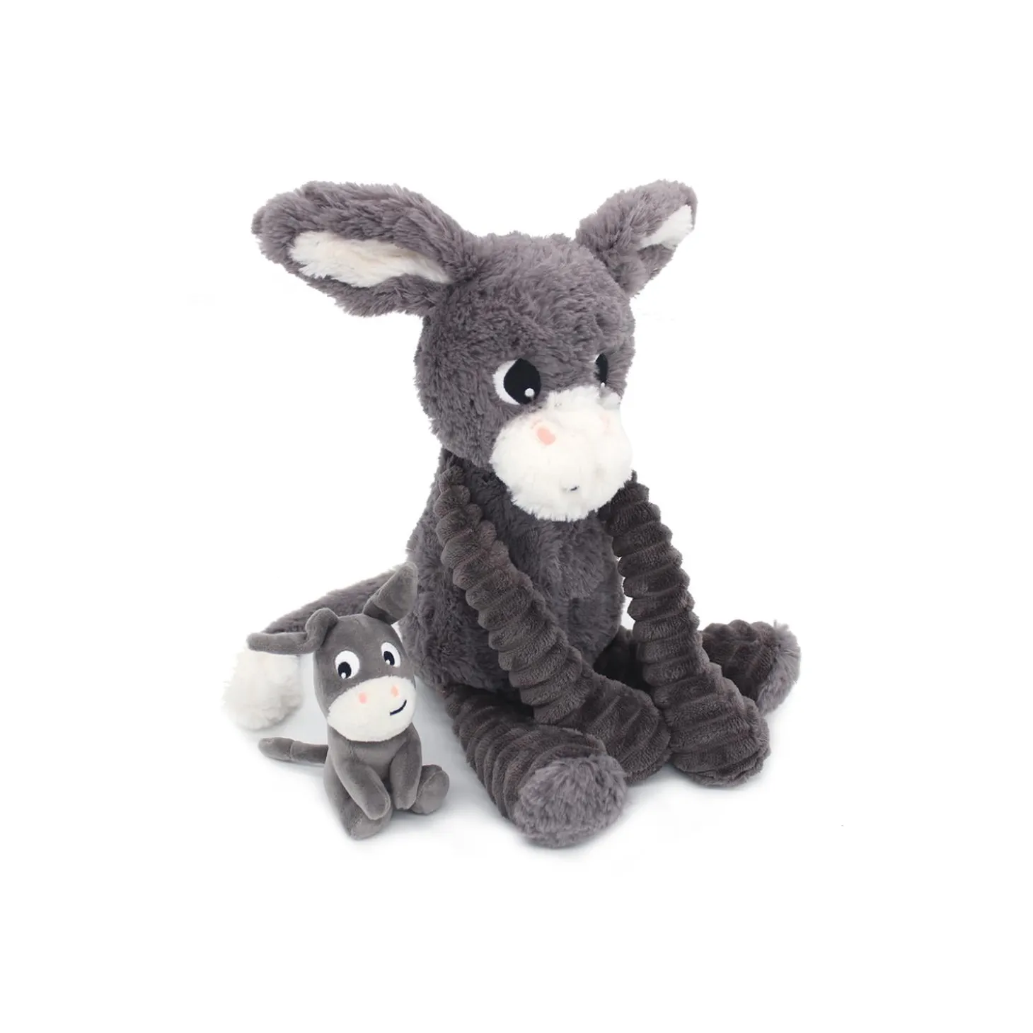 Les Déglingos Peluche Ptipotos Ane Maman/Bebe Gris