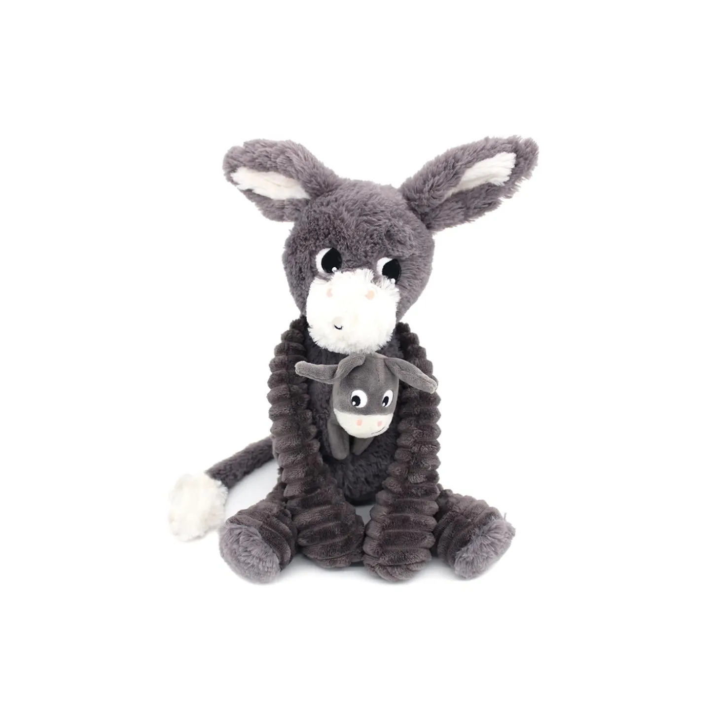 Les Déglingos Peluche Ptipotos Ane Maman/Bebe Gris