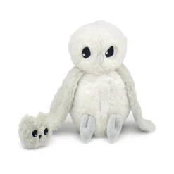 Les Déglingos                    Peluche Ptipotos Chouette Polaire Maman/Bebe    Blanc