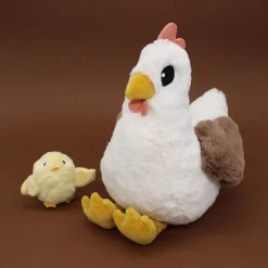 Les Déglingos                    Peluche Ptipotos Poule Maman/Bebe    Blanc
