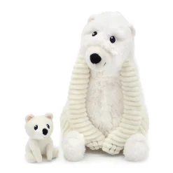 Les Déglingos                    Peluche Ptipotos Ours Polaire Maman/Bebe    Blanc