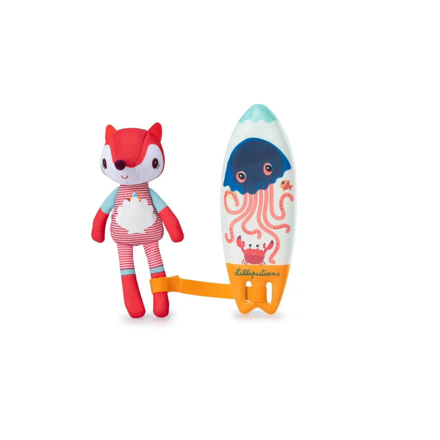 Lilliputiens Jouet de bain Surfeuse magique Alice Orange