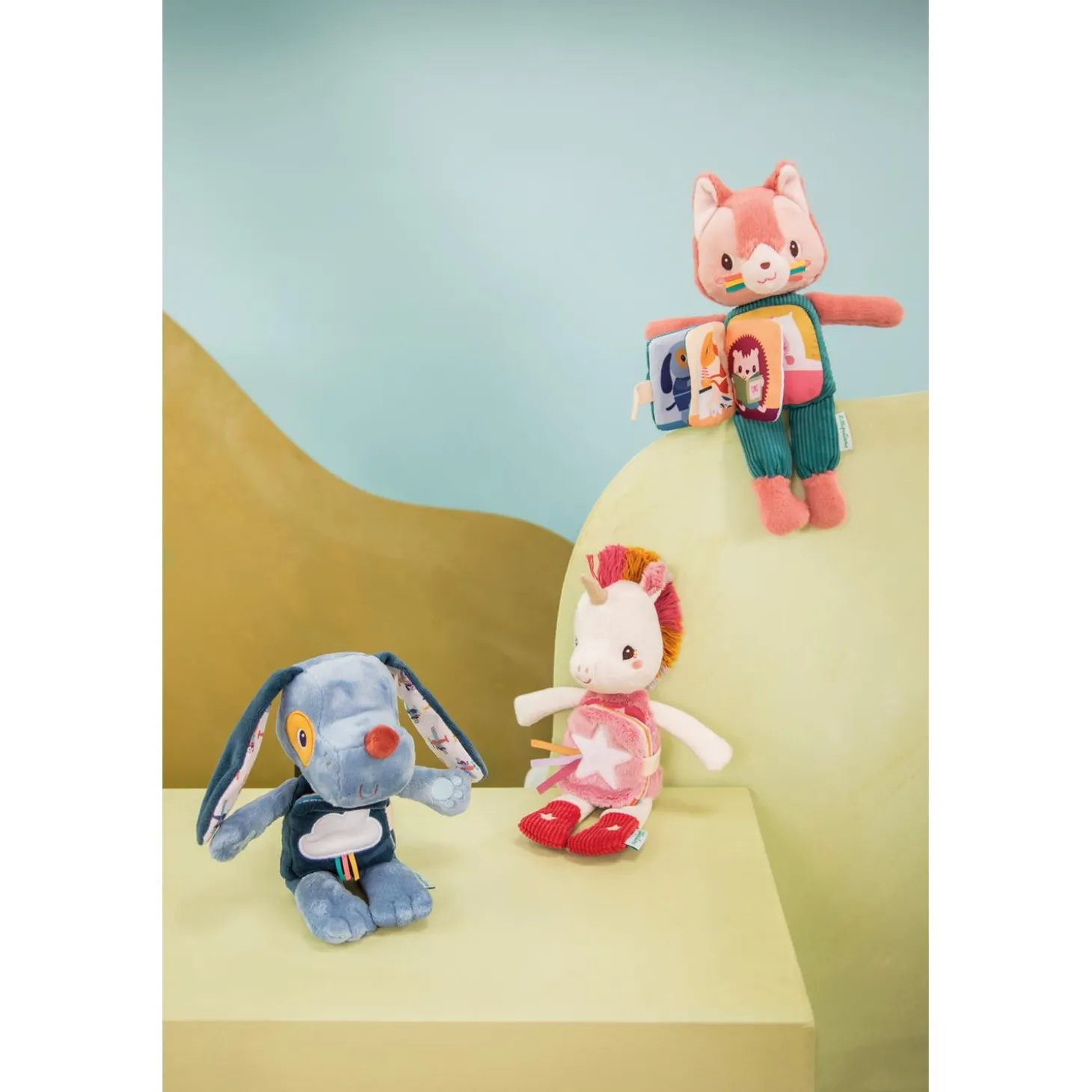 Lilliputiens Peluche à histoire Jules Bleu 06 mois