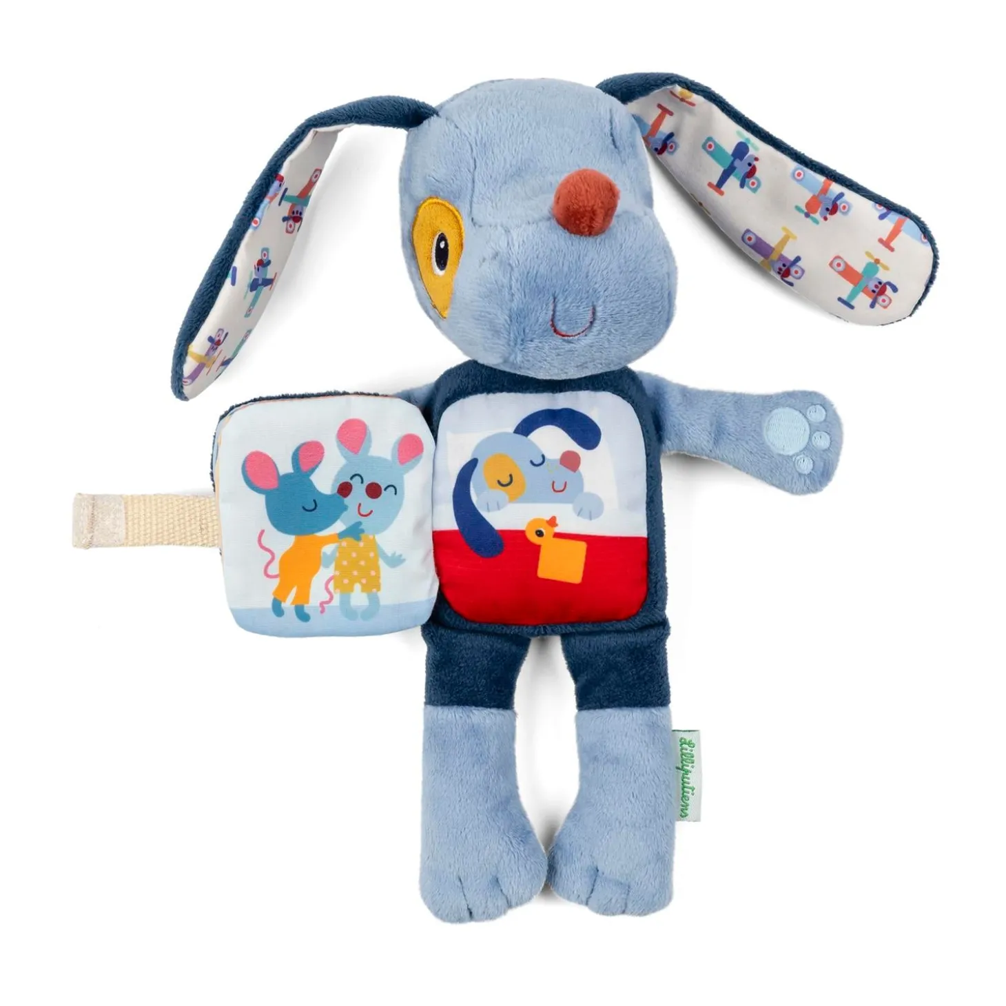 Lilliputiens Peluche à histoire Jules Bleu 06 mois