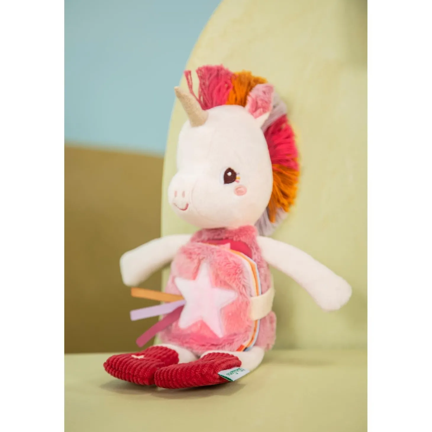 Lilliputiens Peluche à historie Lena Blanc/ Rose 06 mois
