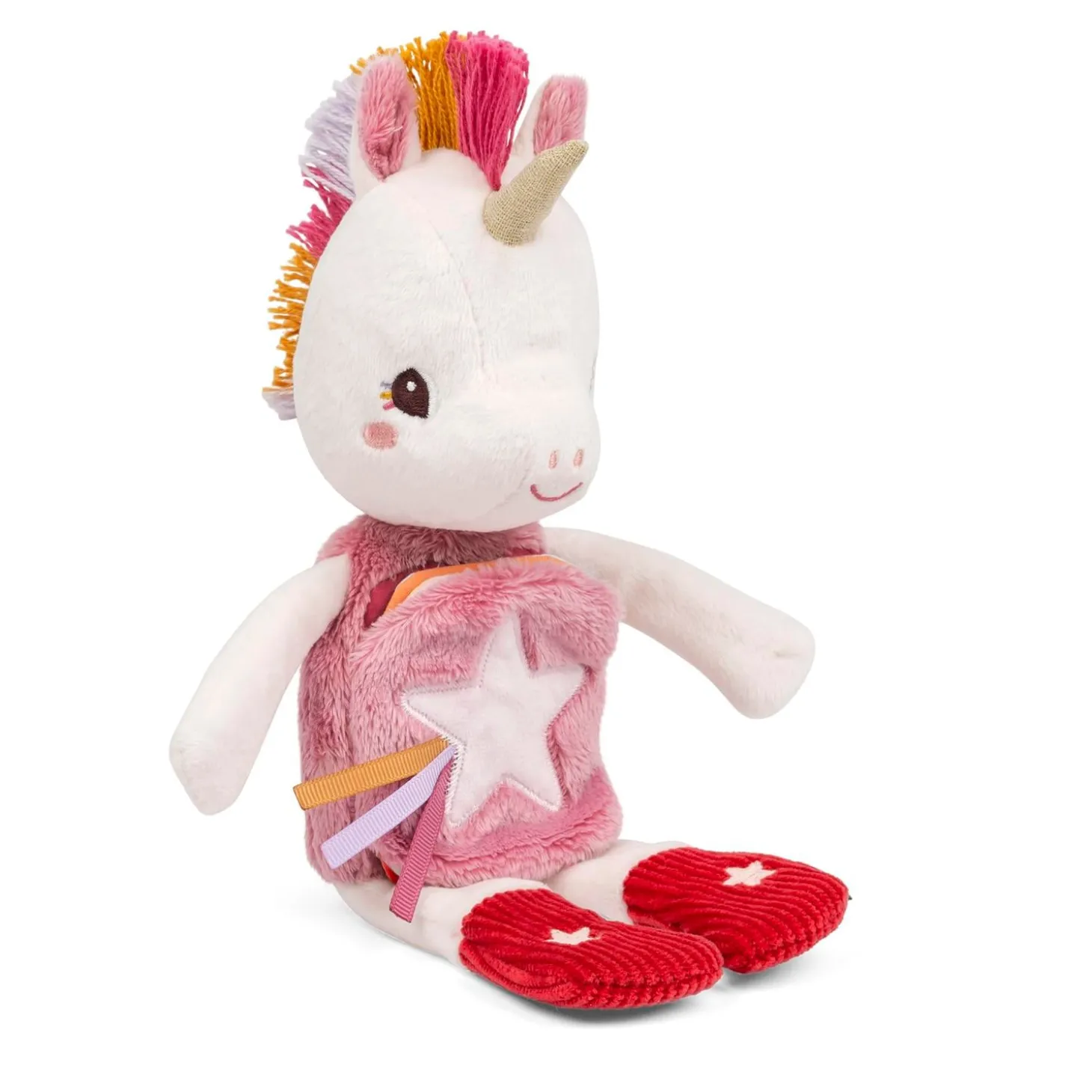 Lilliputiens Peluche à historie Lena Blanc/ Rose 06 mois