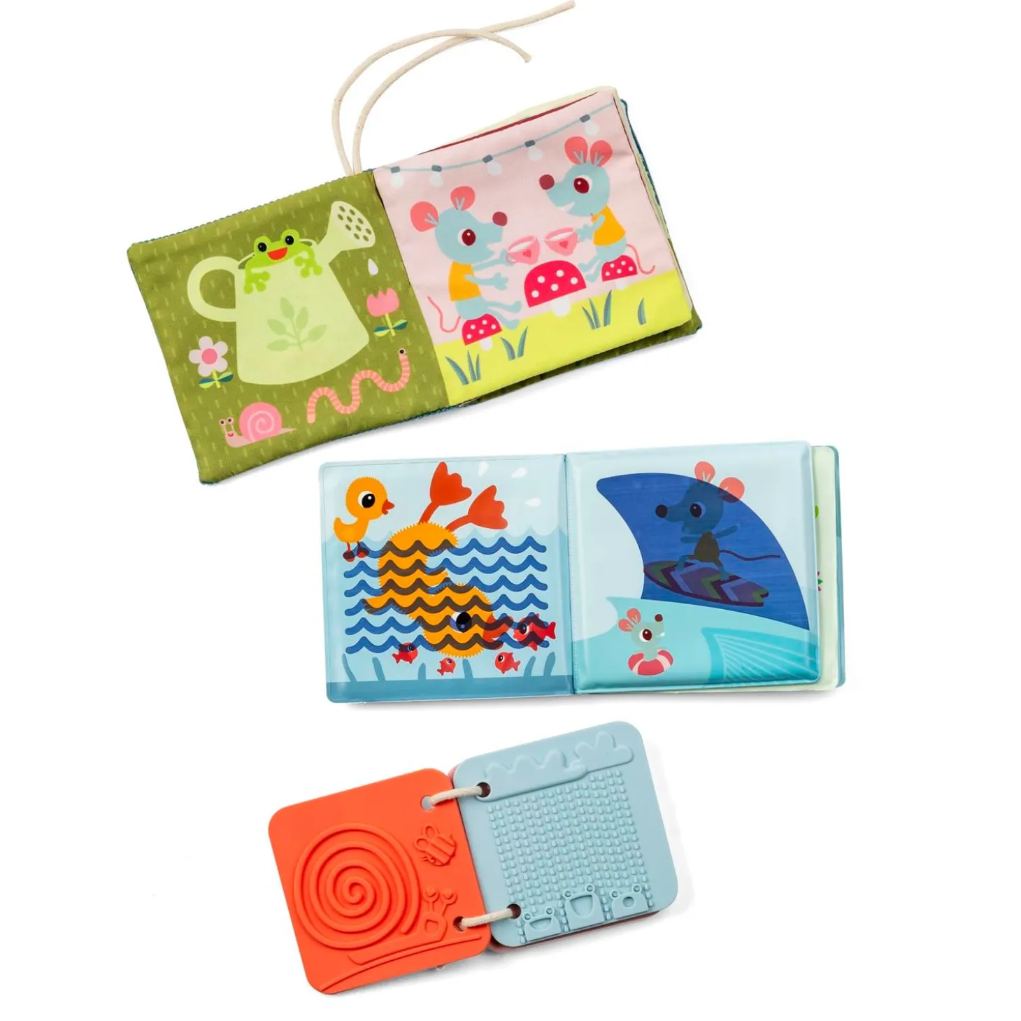 Lilliputiens Set de naissance 3 Livres Sensoriels Jardin Multicolore 03 mois