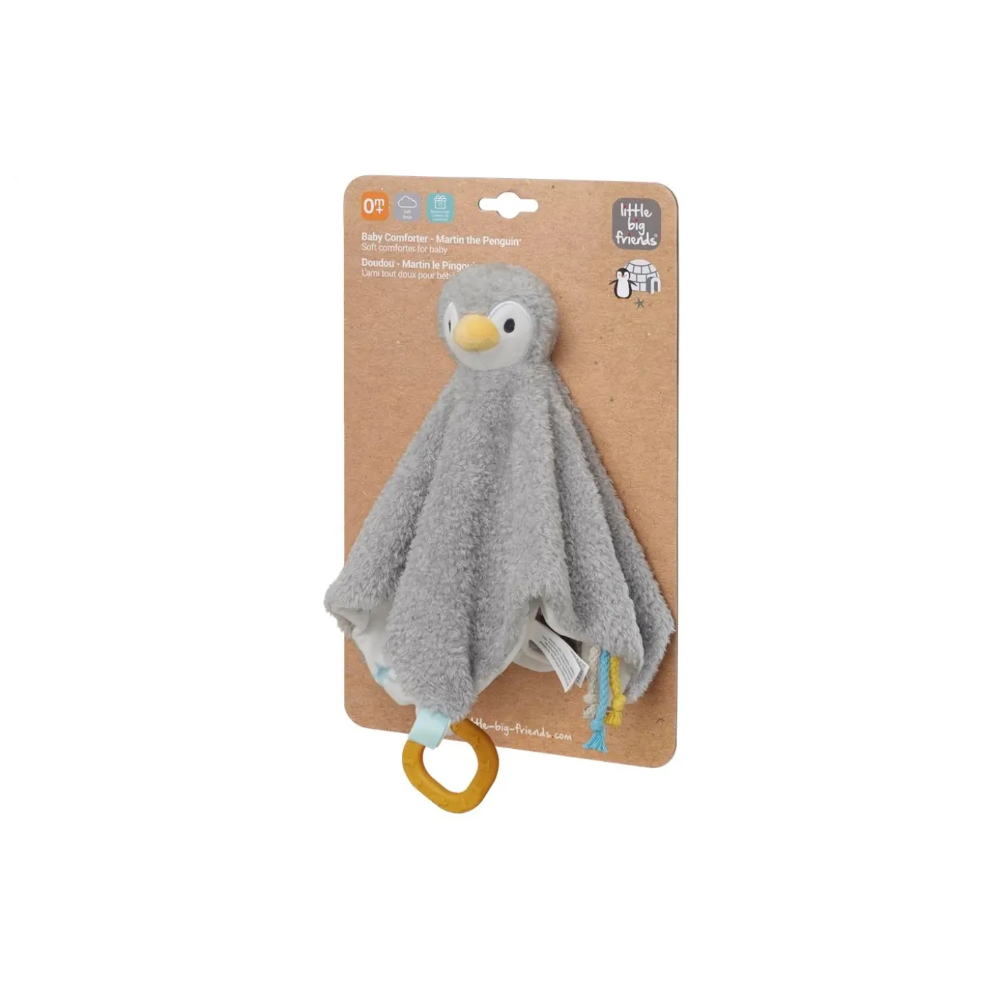 Little big friends Doudou Martin le Pingouin Multicolore