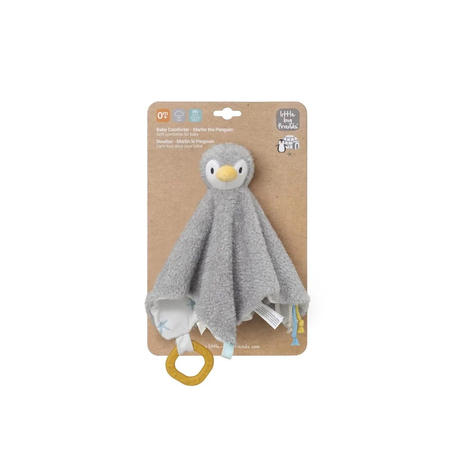 Little big friends Doudou Martin le Pingouin Multicolore