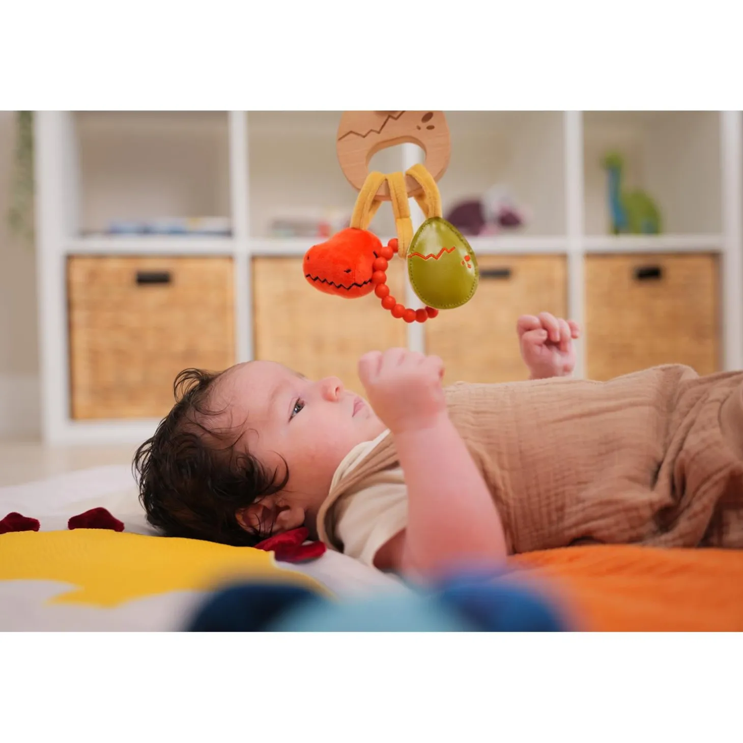 Little big friends Hochet en bois Dino