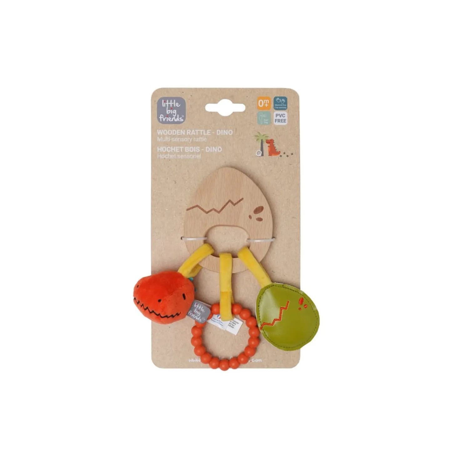 Little big friends Hochet en bois Dino