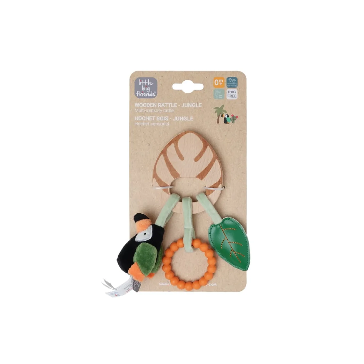 Little big friends Hochet en bois Jungle