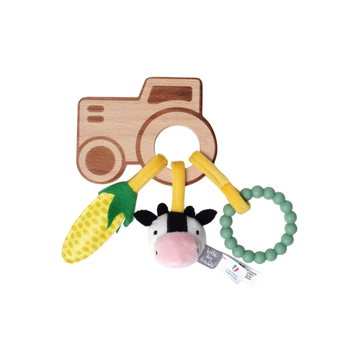 Little big friends Hochet en bois Ferme