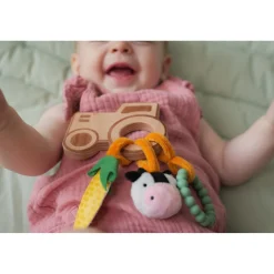 Little big friends Hochet en bois Ferme
