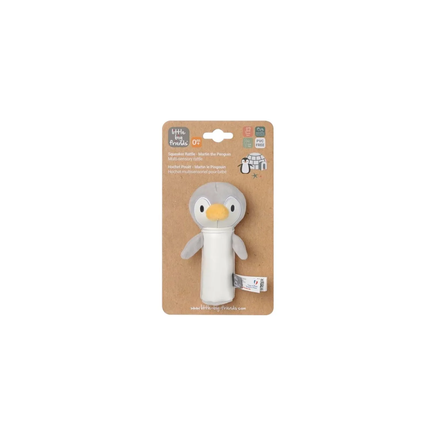 Little big friends Hochet pouêt Martin le Pingouin Multicolore