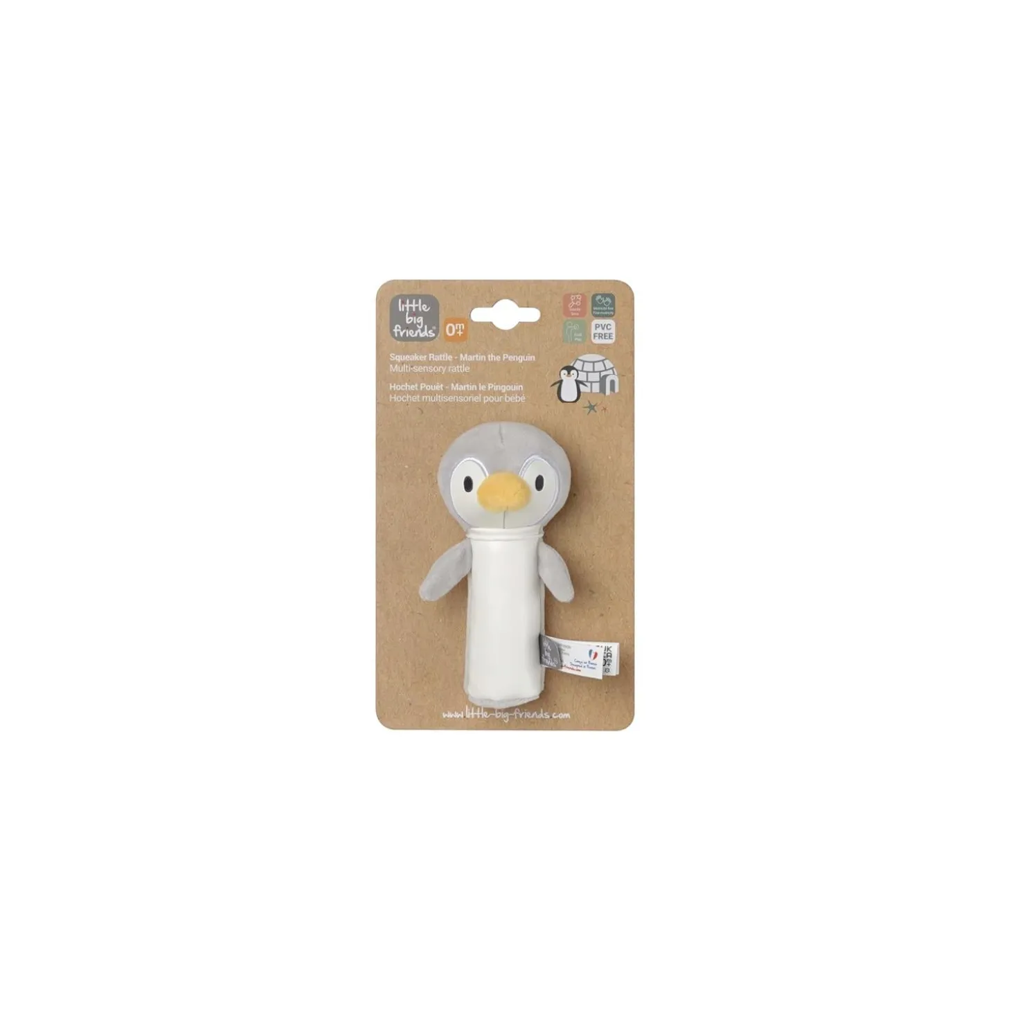 Little big friends Hochet pouêt Martin le Pingouin Multicolore