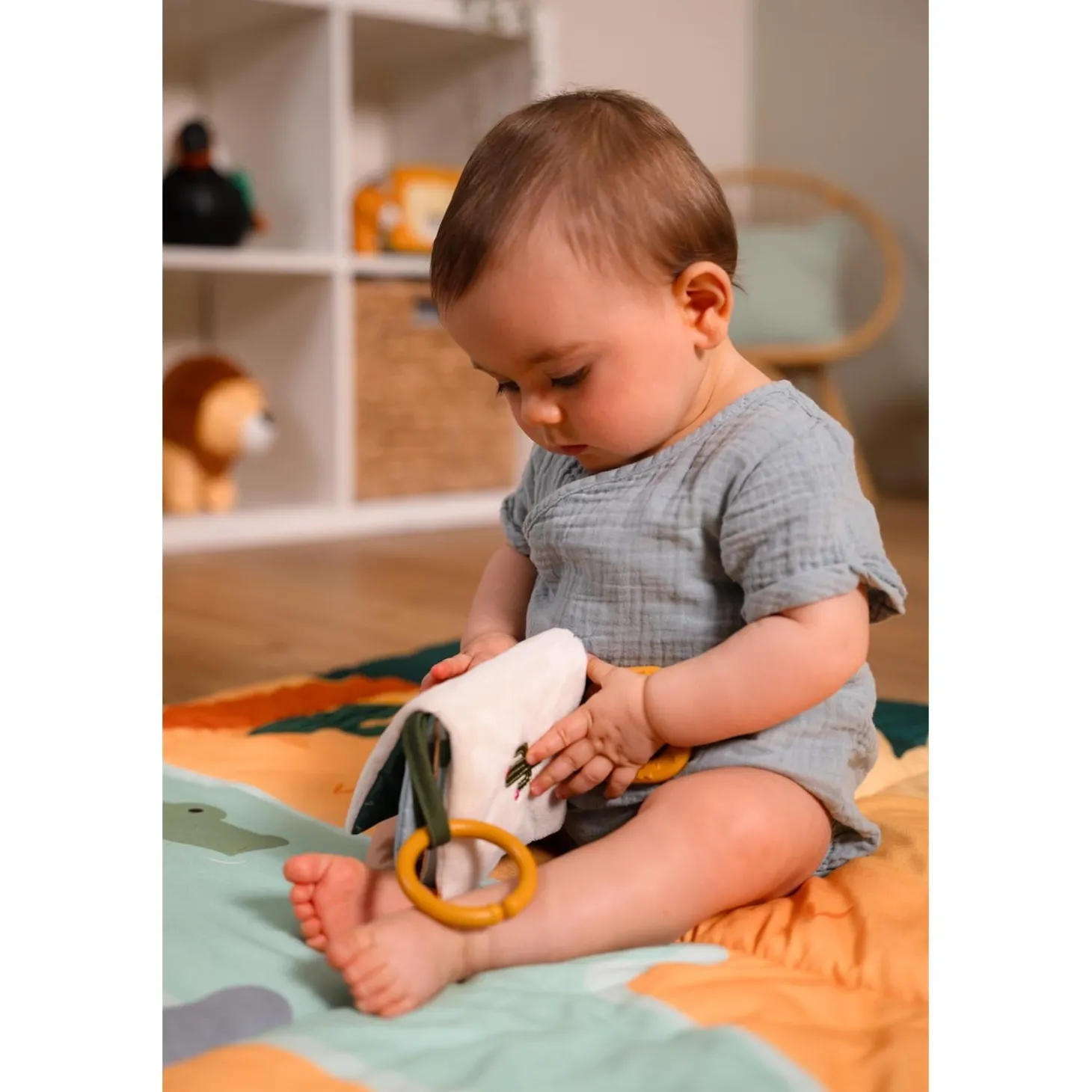 Little big friends Livre Tissu bébé Jungle Multicolore