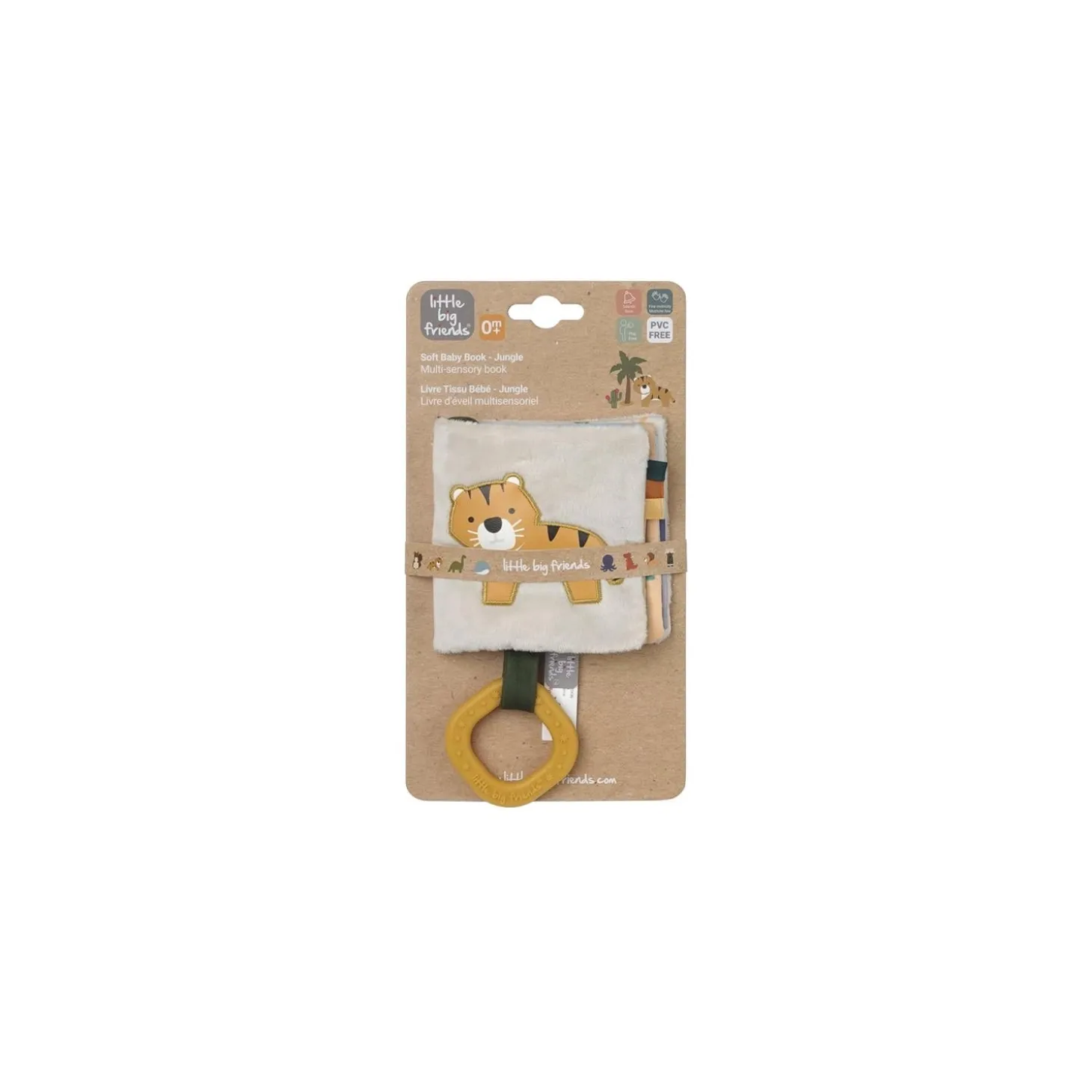 Little big friends Livre Tissu bébé Jungle Multicolore