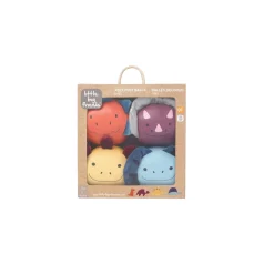 Little big friends Set de 4 balles doudous dino Les Dooballs Multicolore