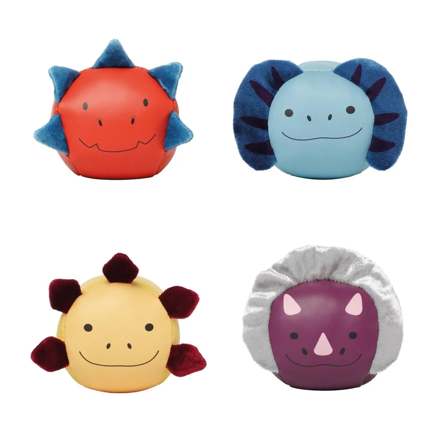 Little big friends Set de 4 balles doudous dino Les Dooballs Multicolore