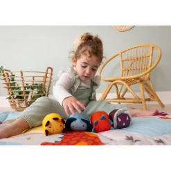 Little big friends Set de 4 balles doudous dino Les Dooballs Multicolore