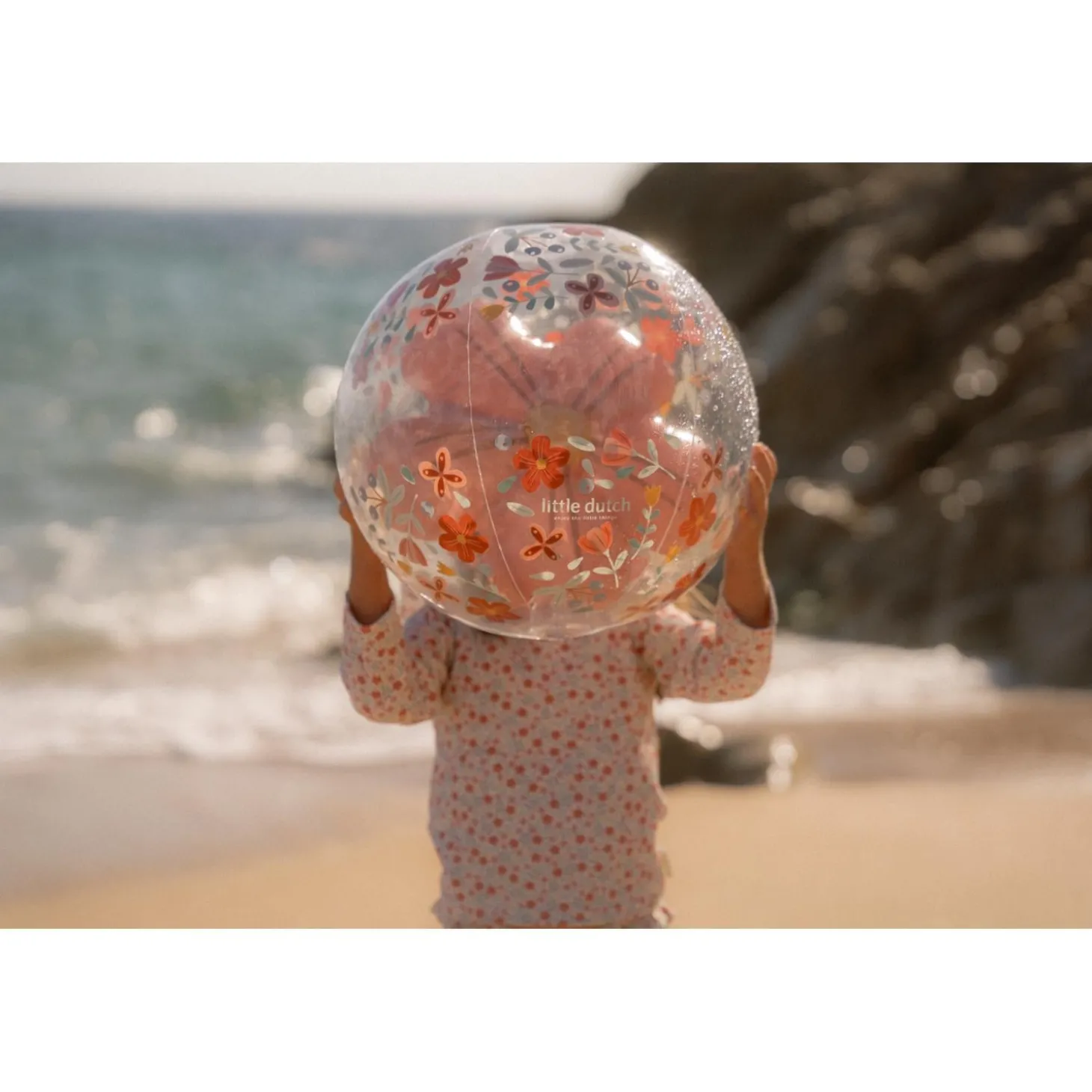 Little Dutch Ballon de plage 3D Pink Flowers