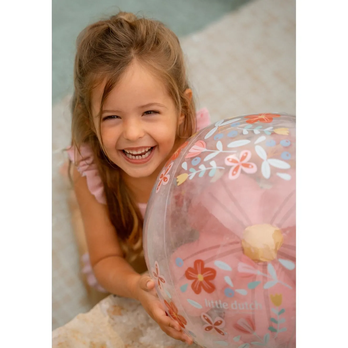 Little Dutch Ballon de plage 3D Pink Flowers