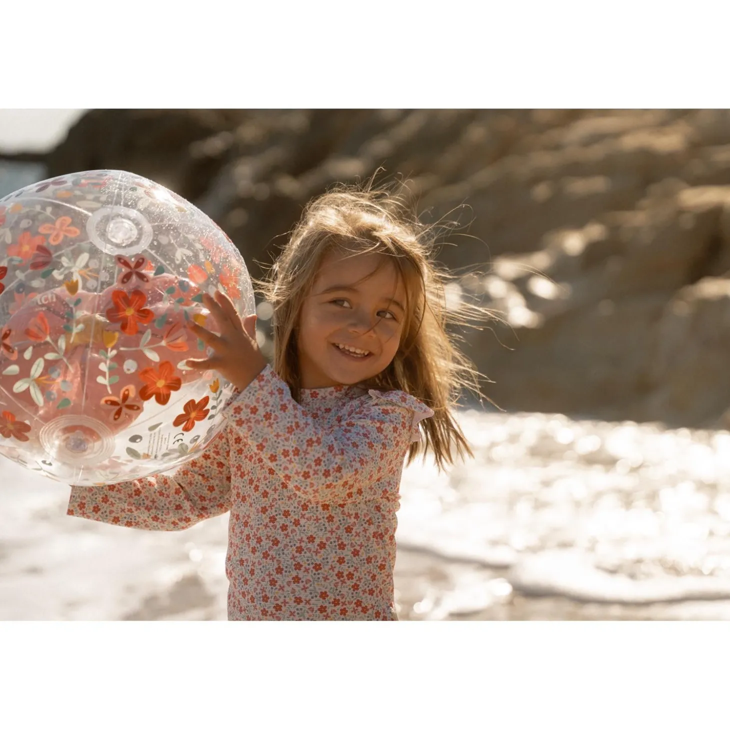 Little Dutch Ballon de plage 3D Pink Flowers