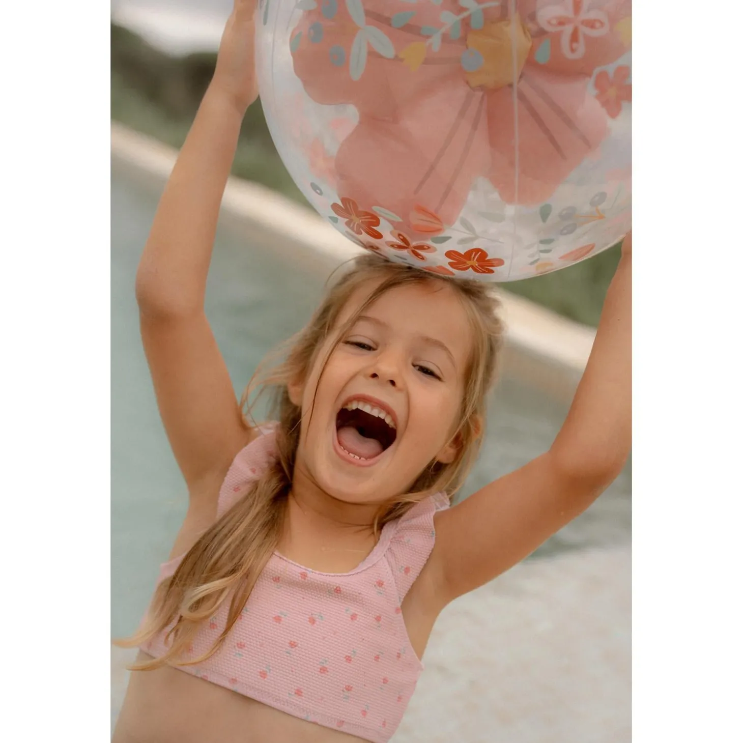 Little Dutch Ballon de plage 3D Pink Flowers