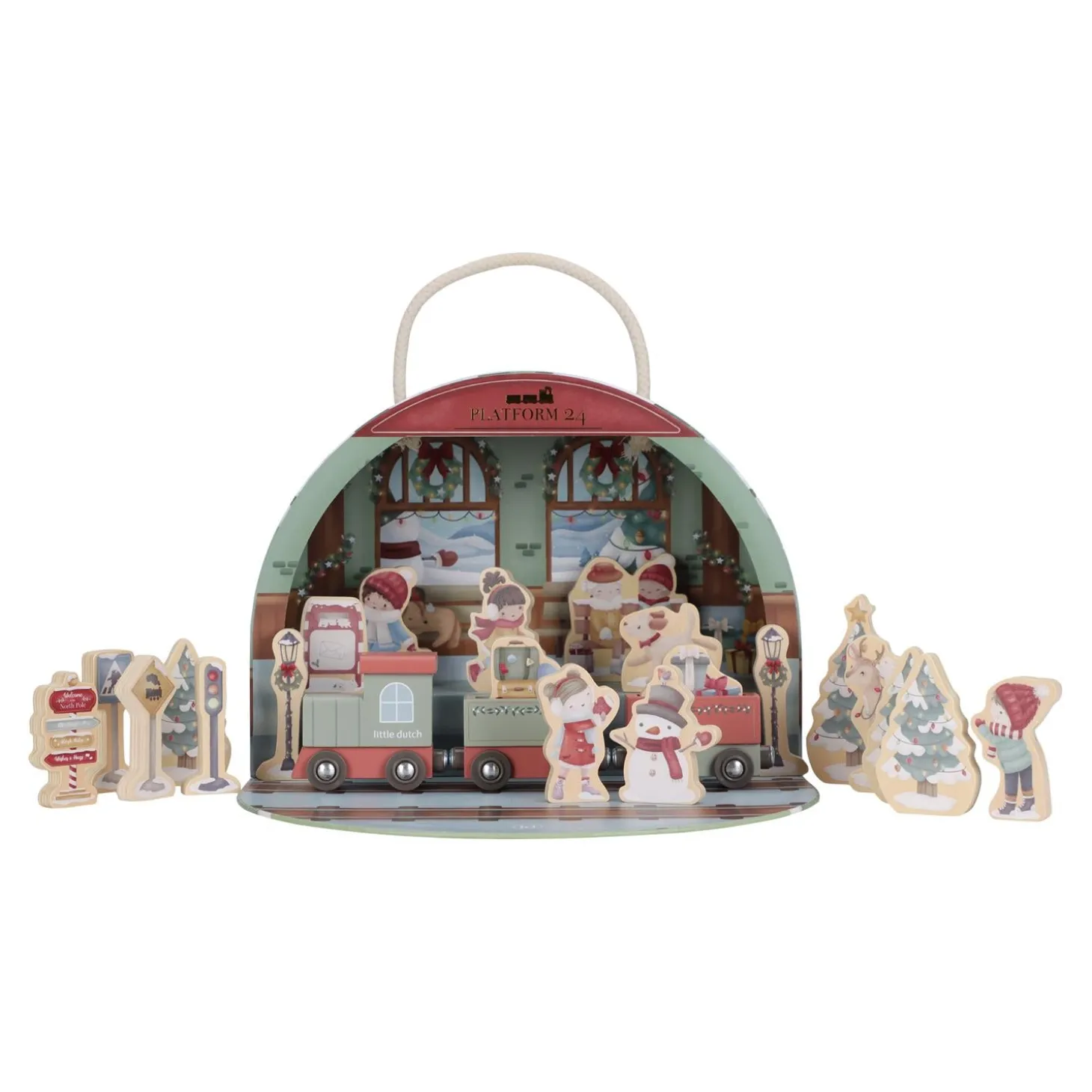 Little Dutch Calendrier de l'avent avec circuit de train FSC Multicolore