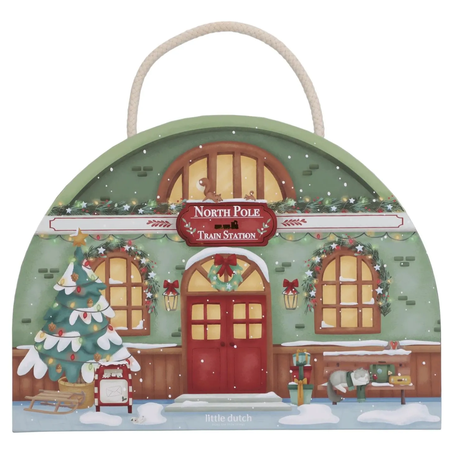 Little Dutch Calendrier de l'avent avec circuit de train FSC Multicolore