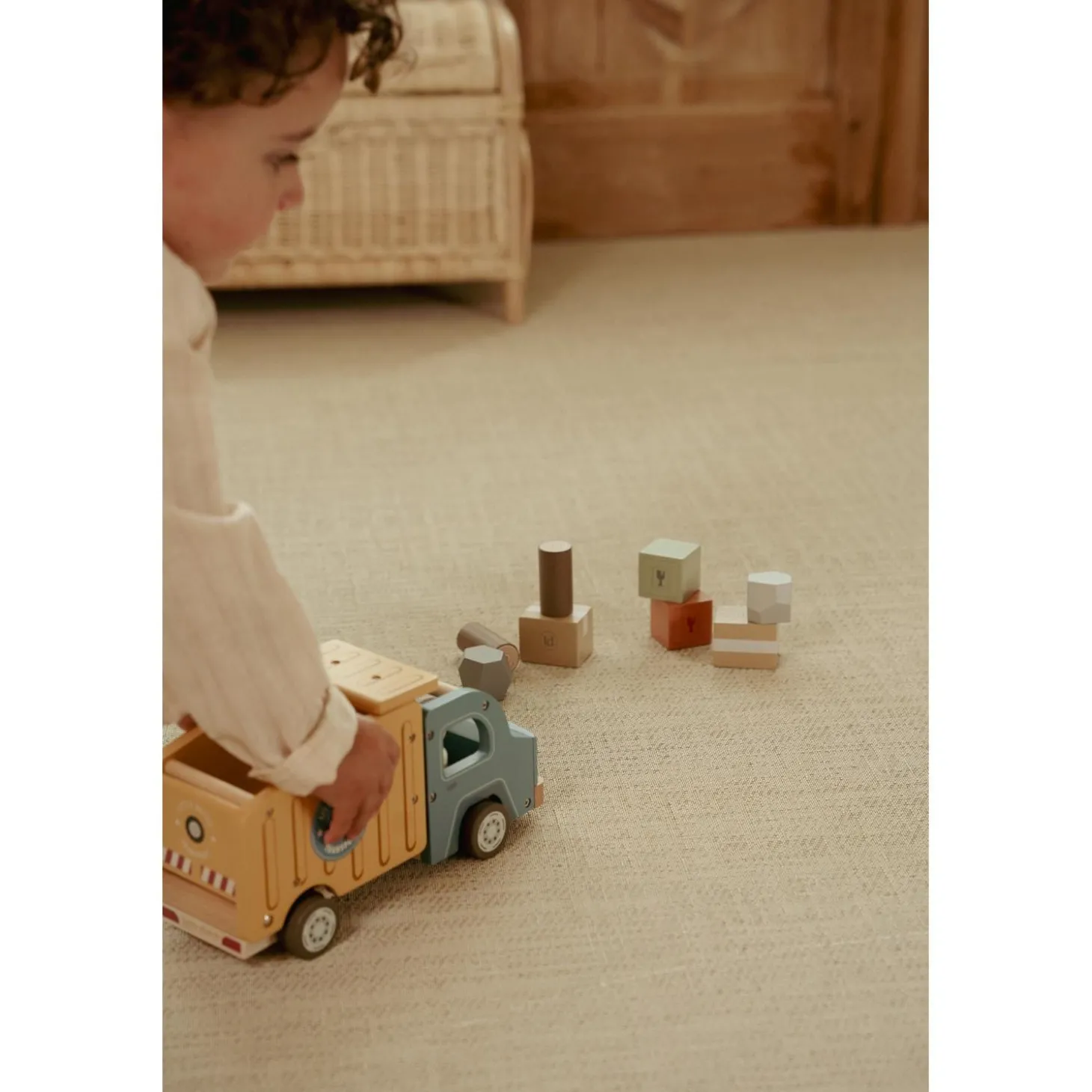 Little Dutch Camion-benne en bois FSC Multicolore