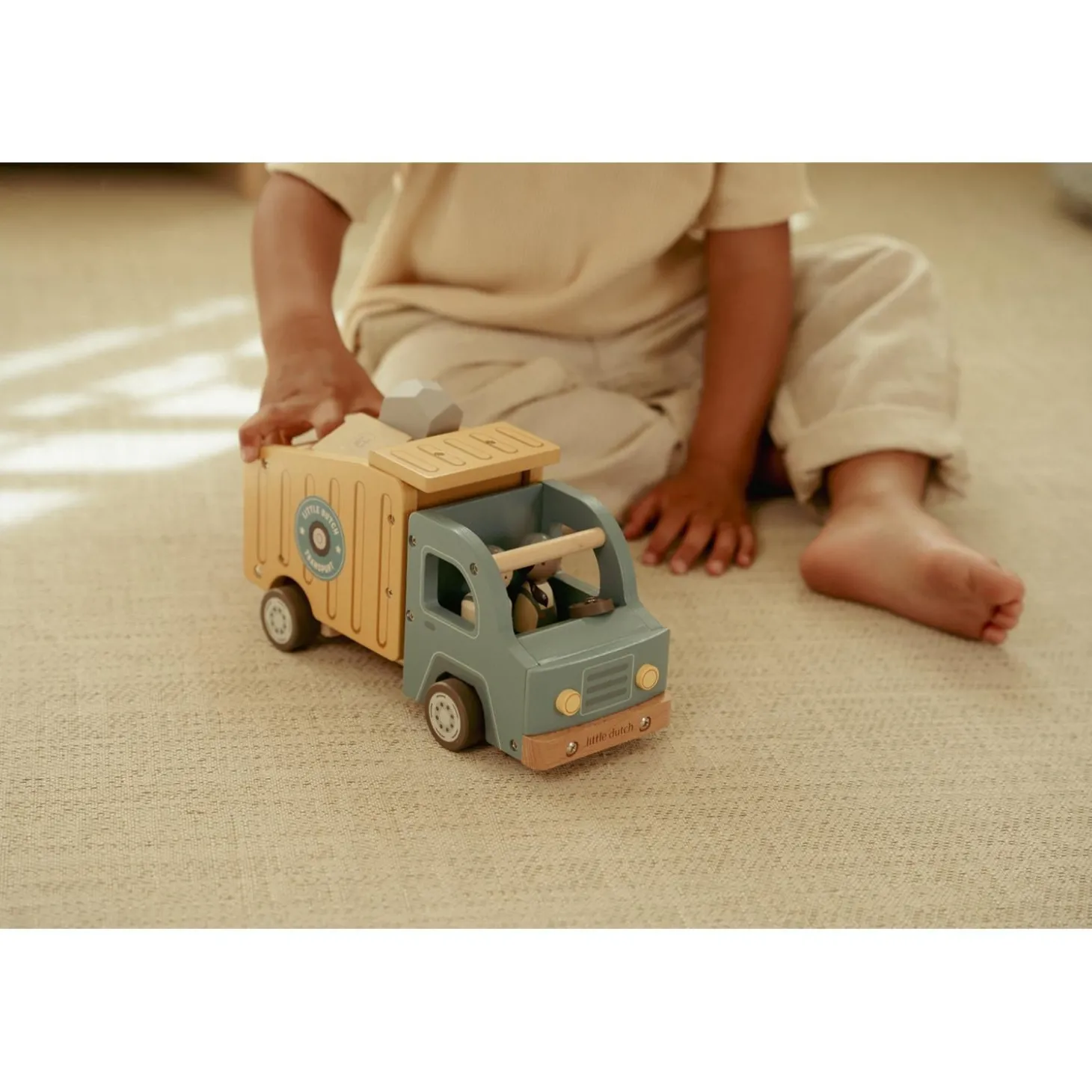 Little Dutch Camion-benne en bois FSC Multicolore