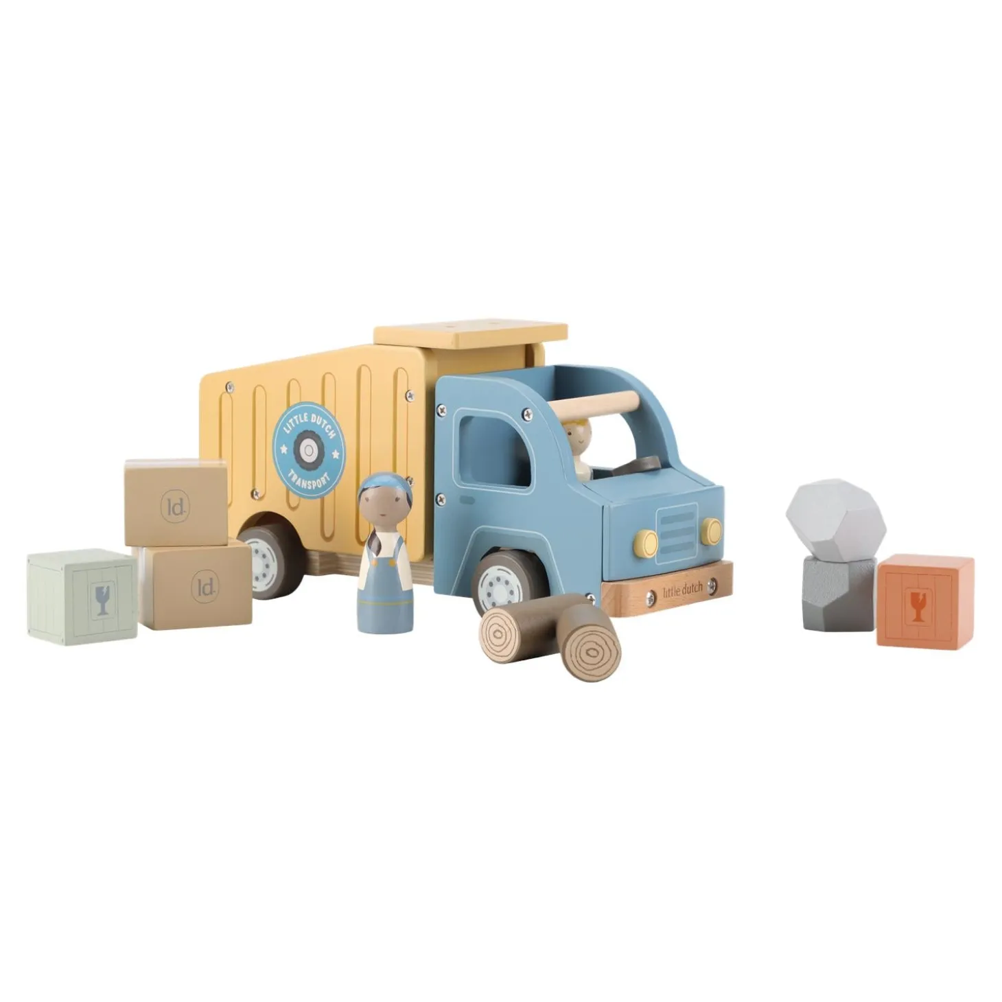 Little Dutch Camion-benne en bois FSC Multicolore