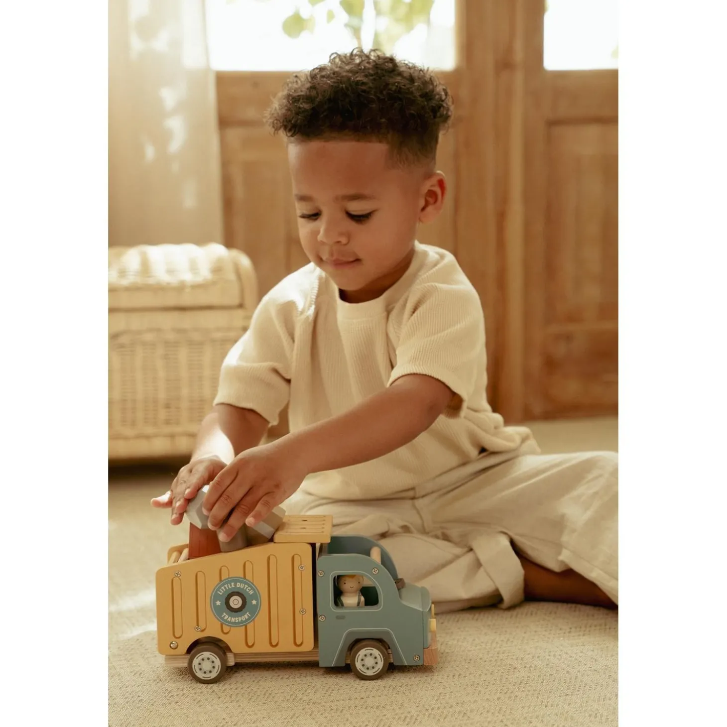 Little Dutch Camion-benne en bois FSC Multicolore