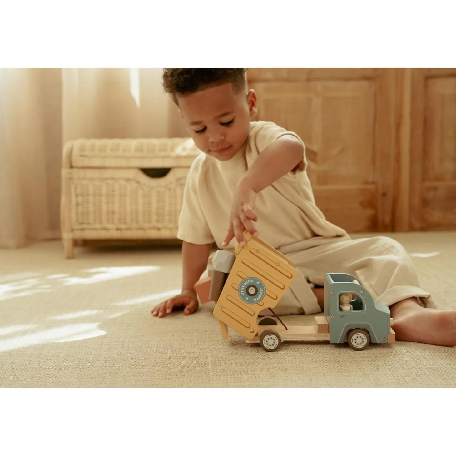 Little Dutch Camion-benne en bois FSC Multicolore