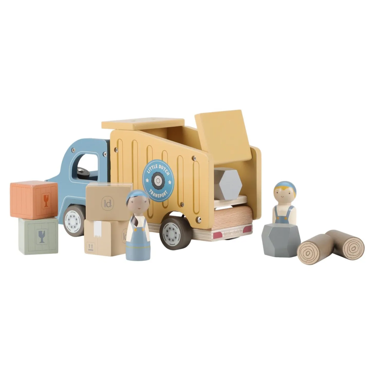Little Dutch Camion-benne en bois FSC Multicolore