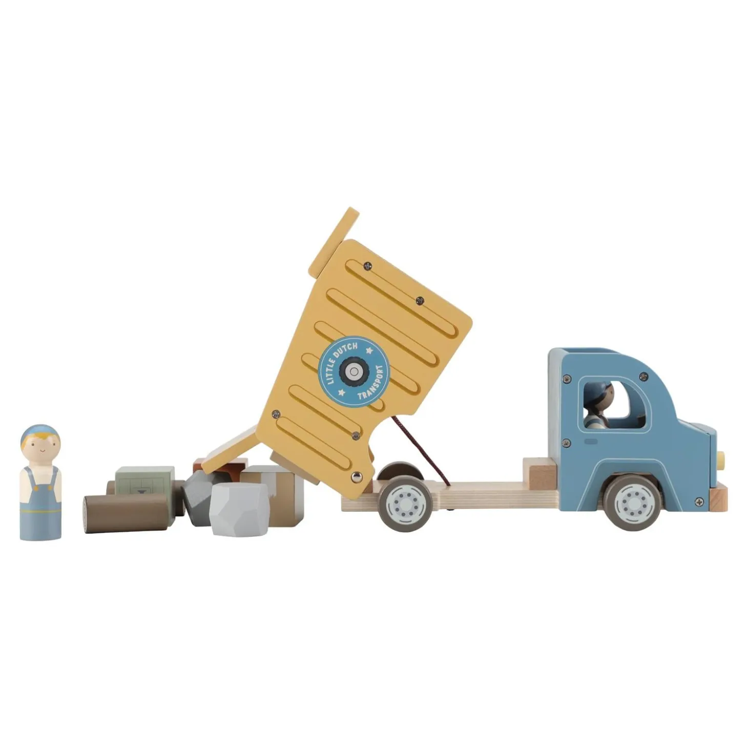 Little Dutch Camion-benne en bois FSC Multicolore