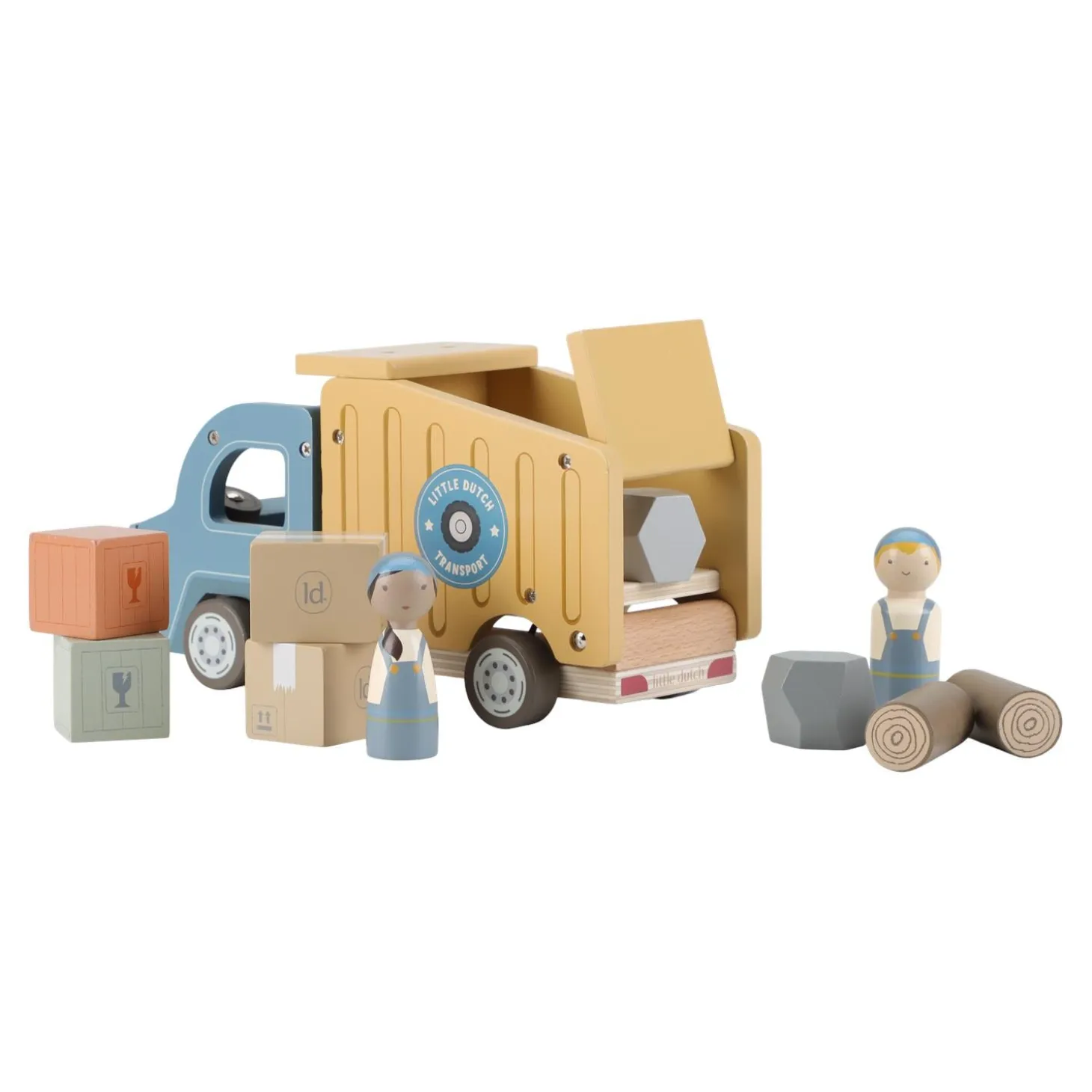 Little Dutch Camion-benne en bois FSC Multicolore