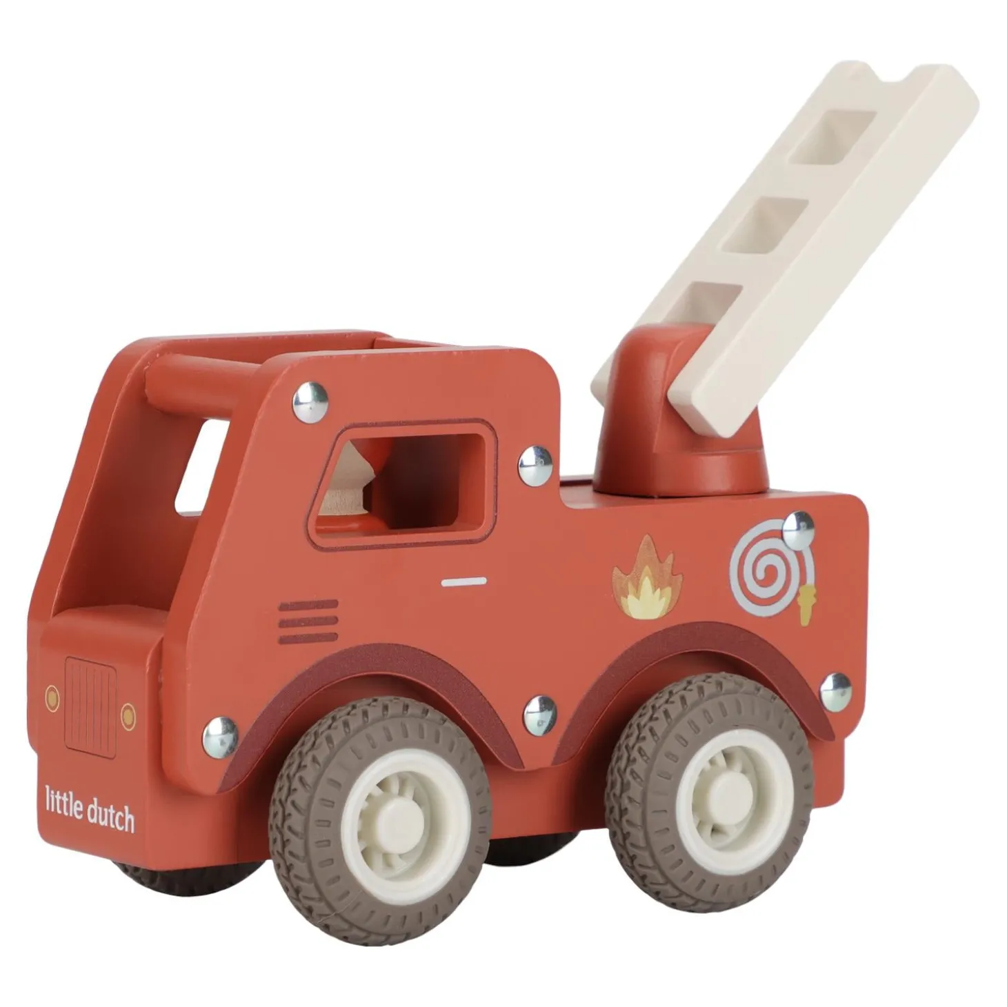 Little Dutch Camion de pompiers 1er âge en bois FSC Multicolore