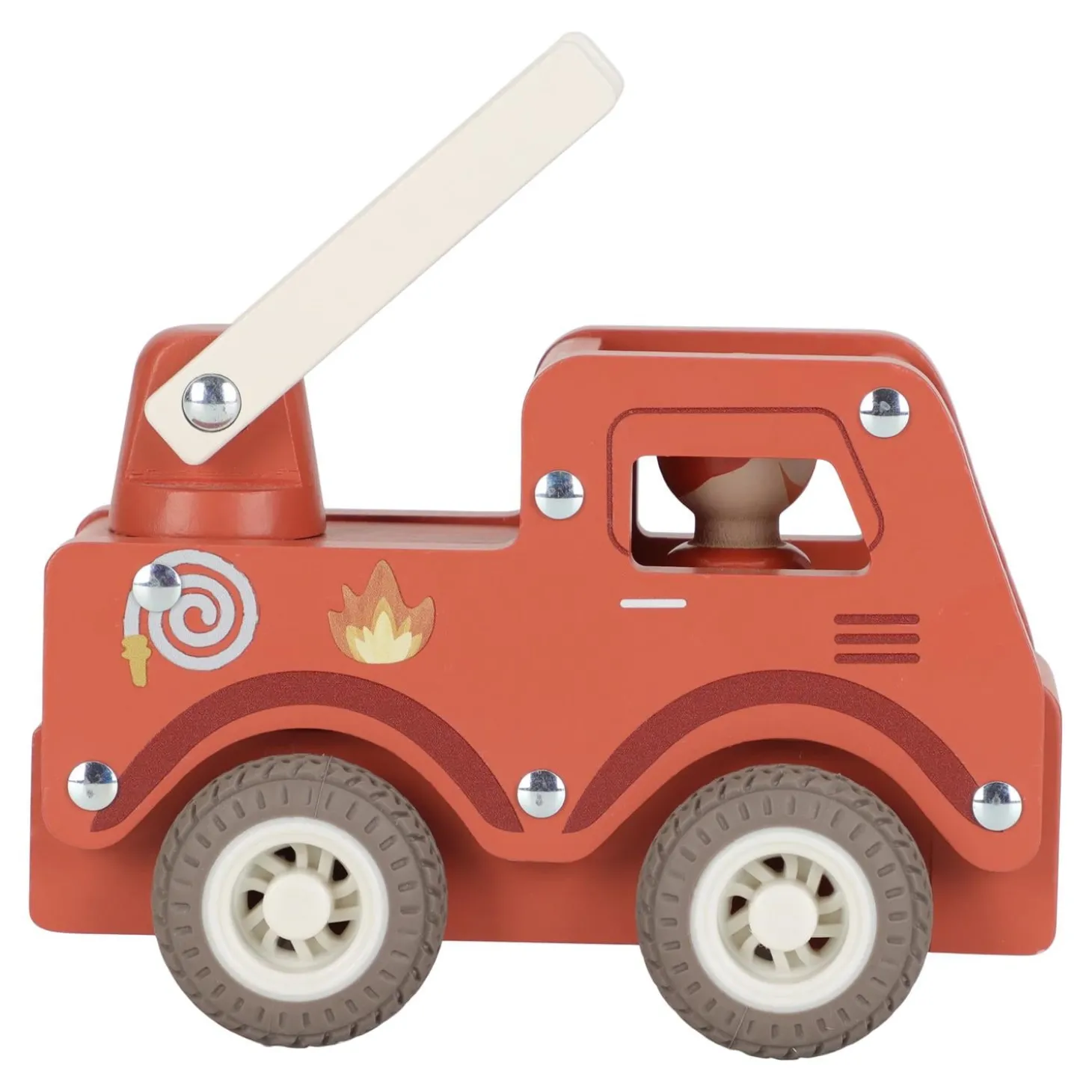 Little Dutch Camion de pompiers 1er âge en bois FSC Multicolore