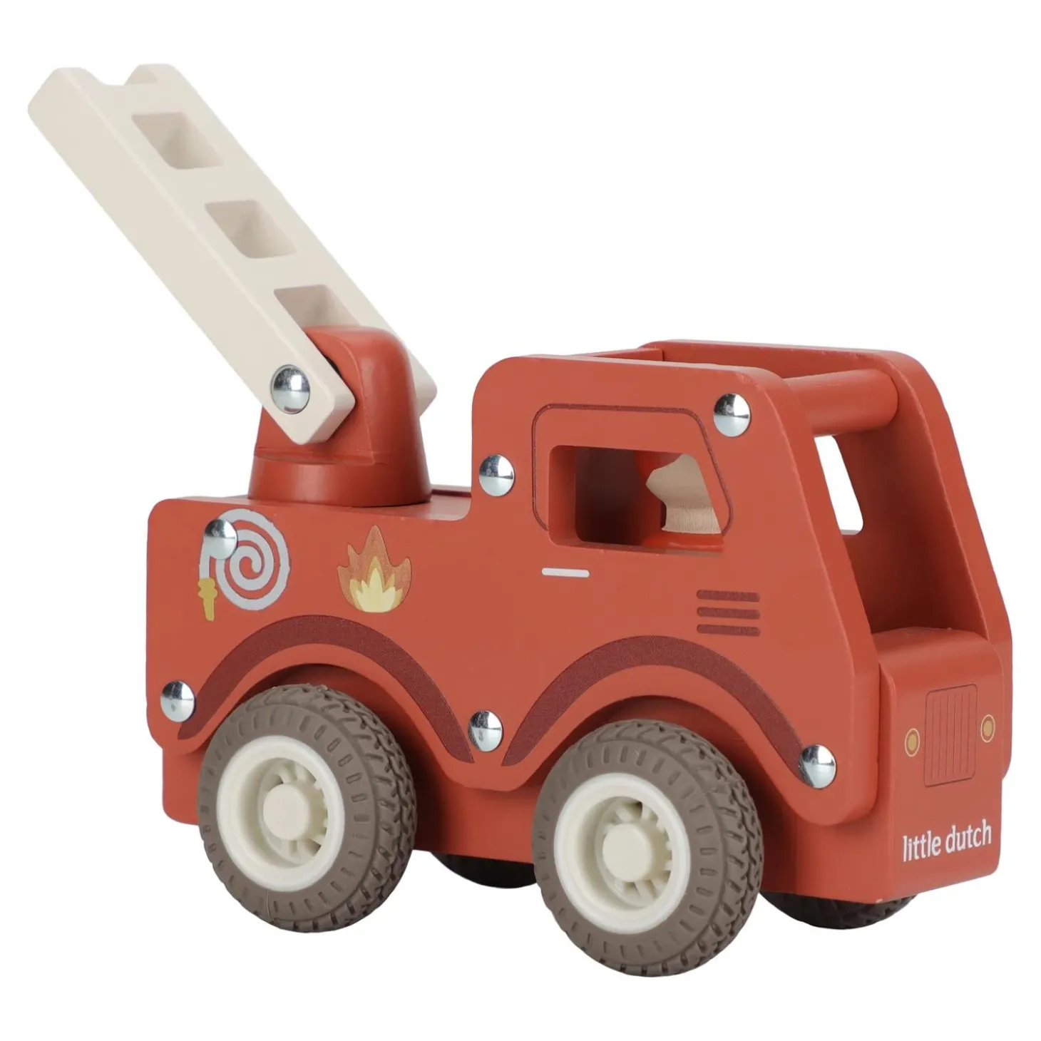 Little Dutch Camion de pompiers 1er âge en bois FSC Multicolore