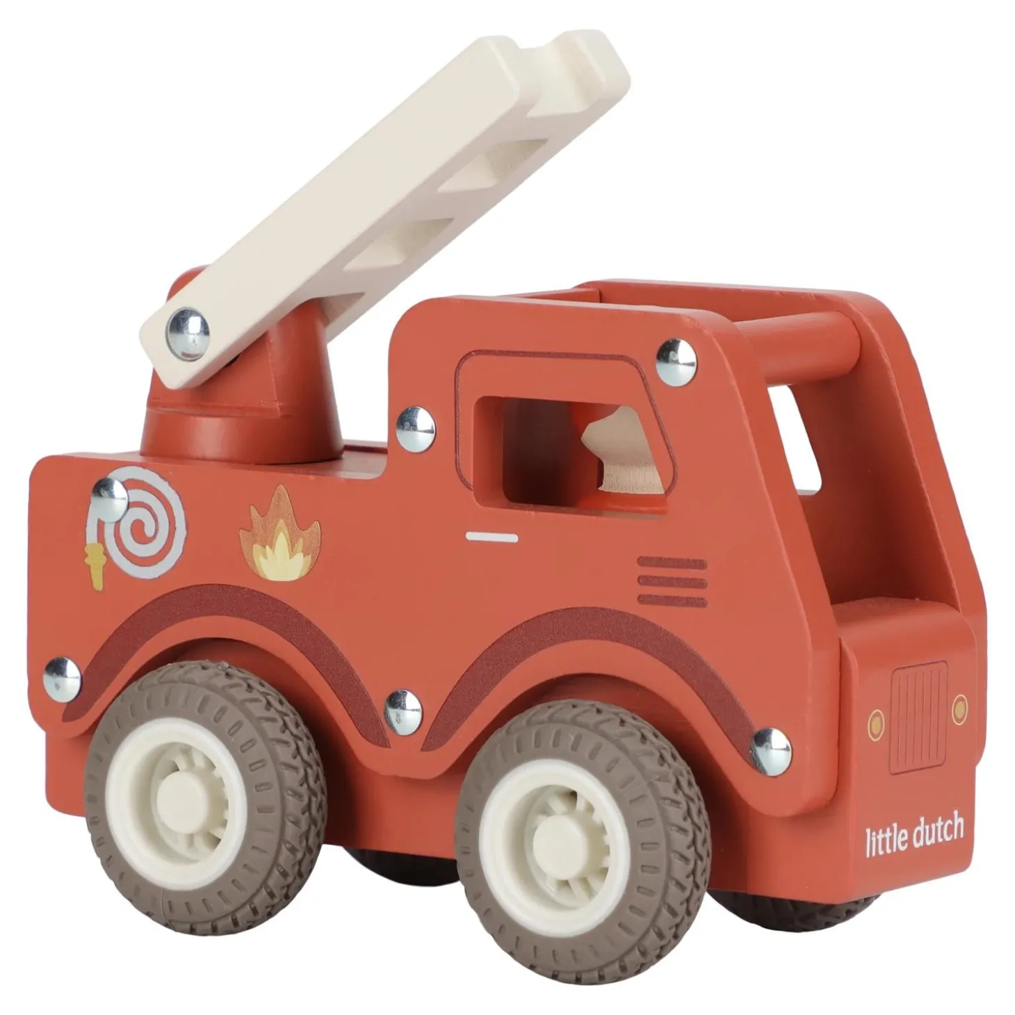 Little Dutch Camion de pompiers 1er âge en bois FSC Multicolore