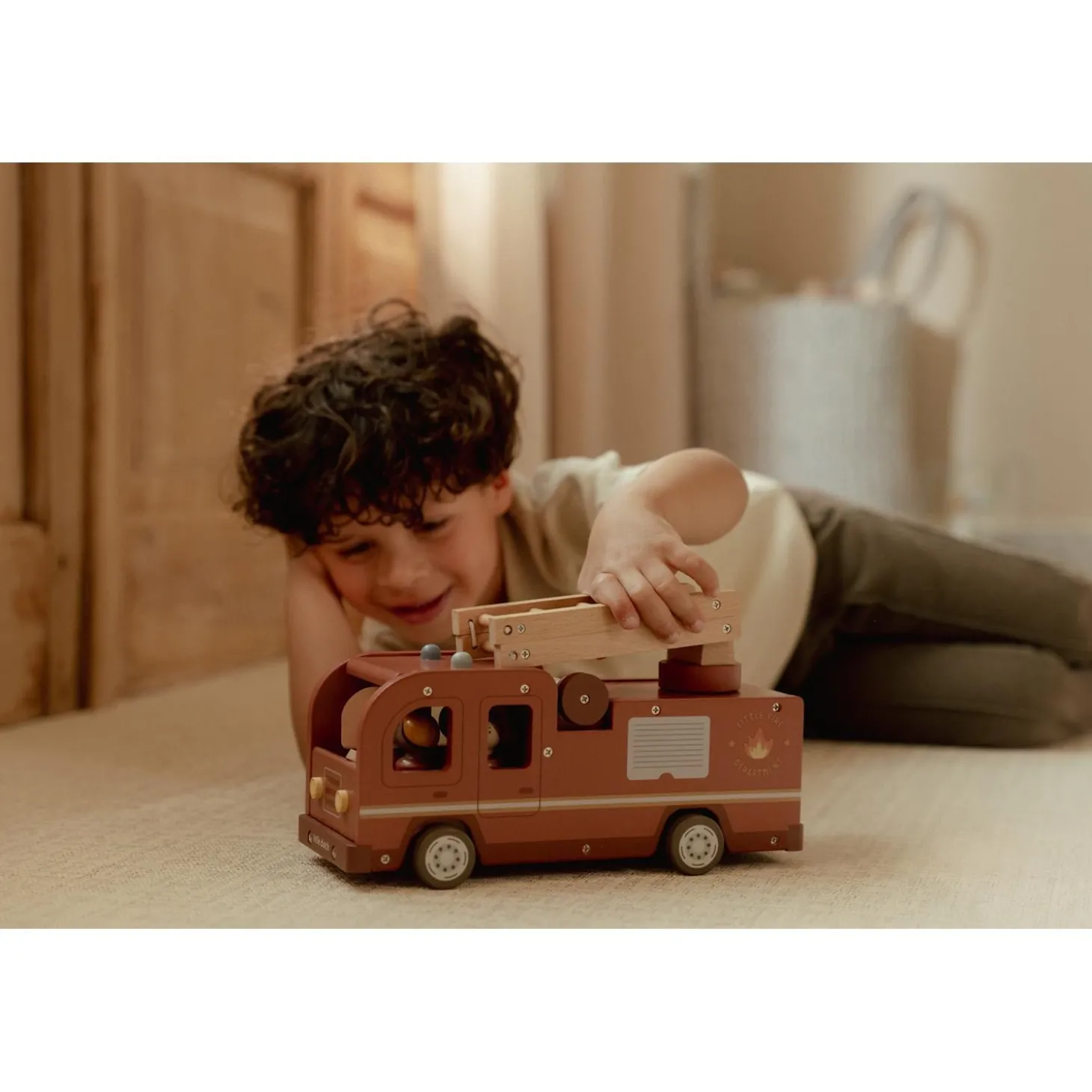 Little Dutch Camion de pompiers et accessoires en bois FSC Multicolore