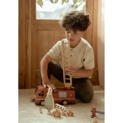 Little Dutch Camion de pompiers et accessoires en bois FSC Multicolore