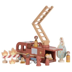 Little Dutch Camion de pompiers et accessoires en bois FSC Multicolore