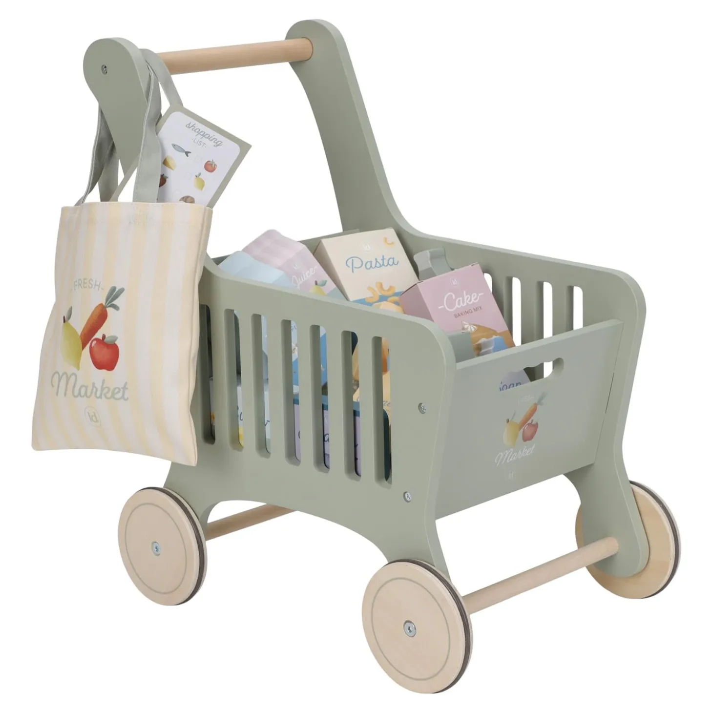 Little Dutch Chariot de courses en bois FSC Multicolore
