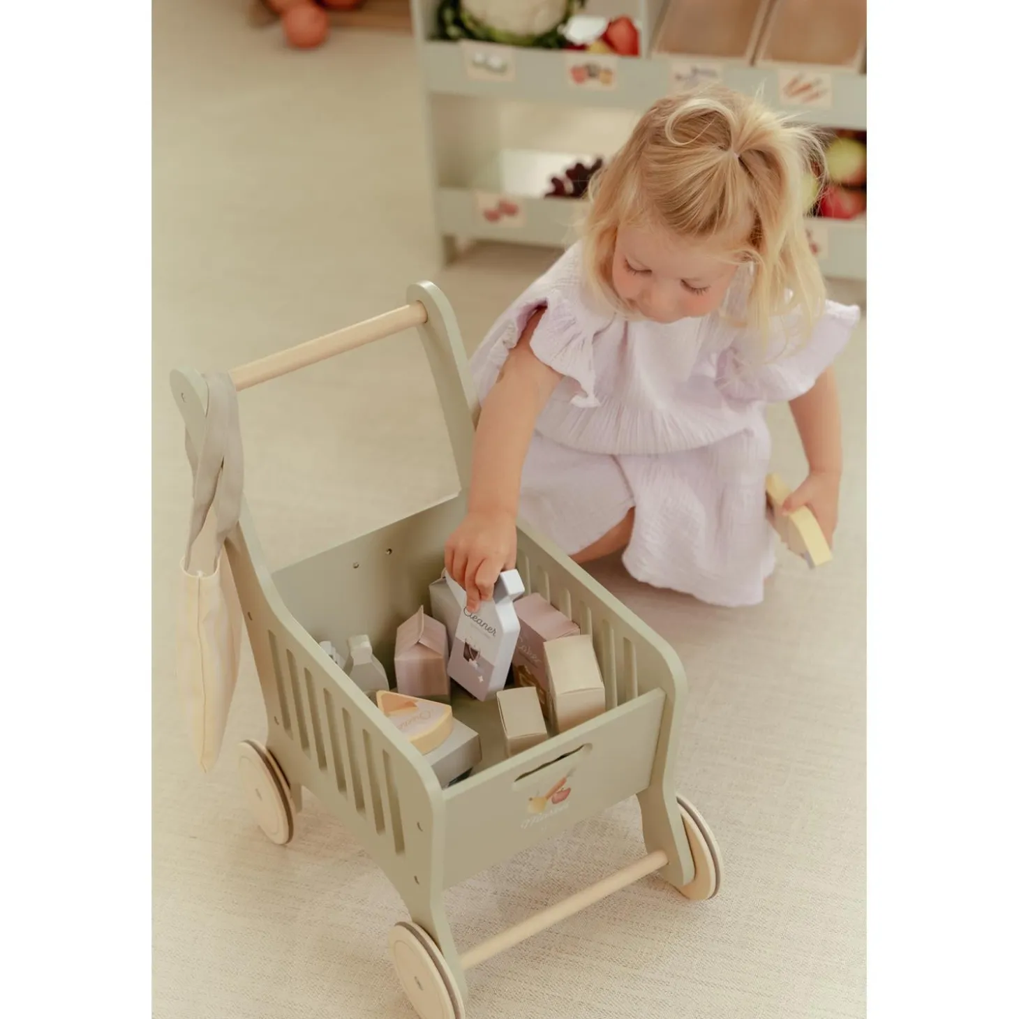 Little Dutch Chariot de courses en bois FSC Multicolore