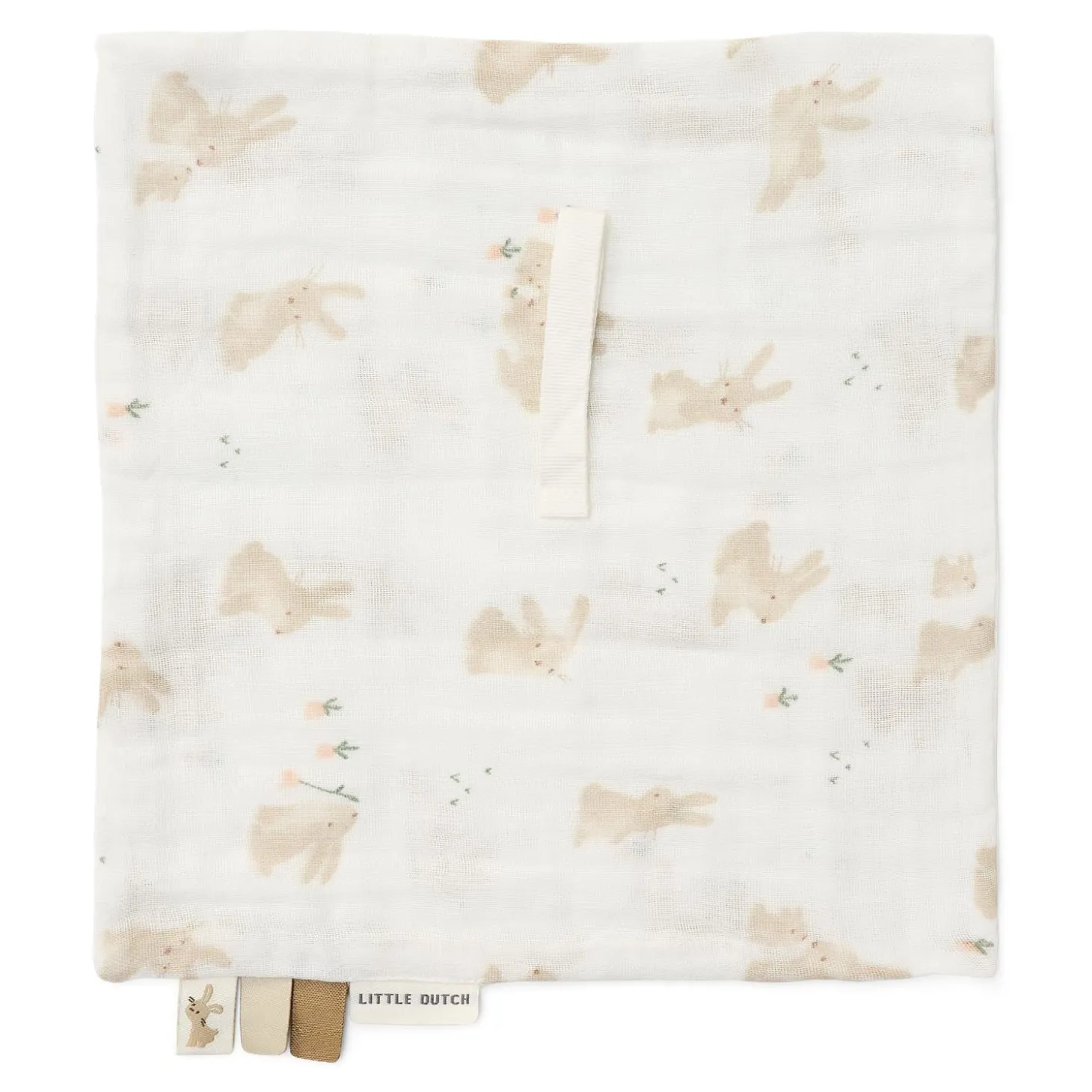 Little Dutch Doudou attachetétine en gaze de coton Baby Bunny Blanc